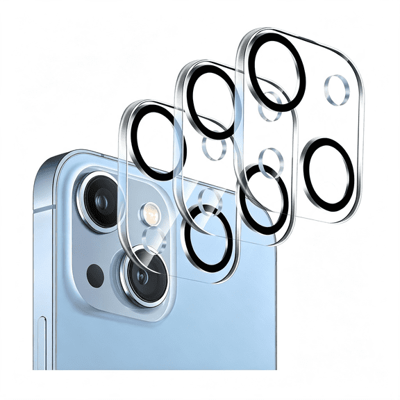 KUMEE 3 Pack Tempered Glass Camera Lens Protector for Iphone 14 6.1" & Iphone 14 Plus 6.7",Ultra Hd,9H Hardness,Anti-Scratch,Case Friendly,Easy to Install [No Affect on Night Shots]