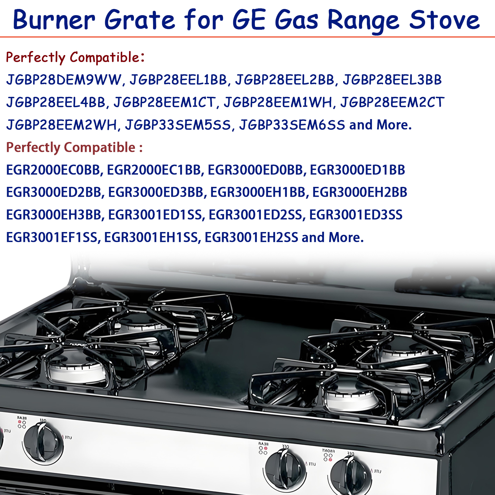 Burner Grate for WB31K10034 Stove Parts, 8.4’’ x 8.46’’ Stove Surface Top Grate, Cast Iron 4 Burner Stove Grate, 4 Pack Stove Accessories