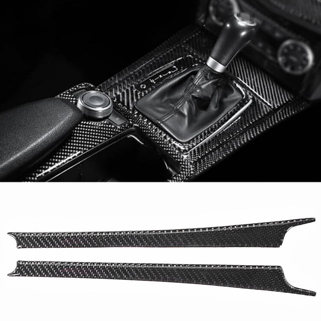 Tira Embellecedora De Cambio De Marchas Para Consola Central De Fibra De Carbono, 2 Uds., Compatible Con Mercedes Benz Clase C W204 05-12 Cergrey Gear Shift Trim
