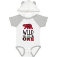 thumbnail image 3 of Inktastic Plaid Bear Wild and 1 with Arrow Boys or Girls Baby Bodysuit, 3 of 5