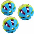 thumbnail image 1 of Bola Colorida con Campana para Pájaros, Loros, Guacamayos, PJMiquitos Grises Africanos - Accesorio para Jaula para Conejos, Gatos y PJMros 3 Piezas, 1 of 5