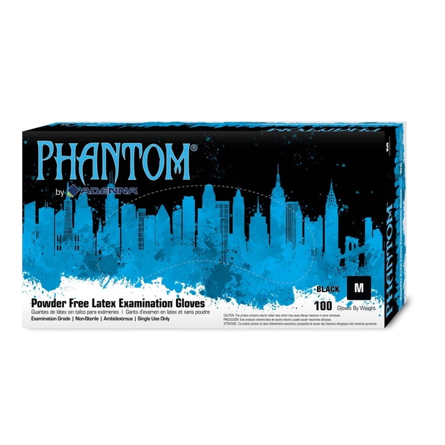 Guantes de látex Adenna PHM915 Phantom Medical Grade Black M