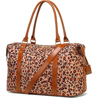 Retail Black Leopard Weekender Bag Cheetah Duffle Tote Dom1131065