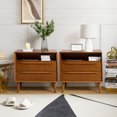 thumbnail image 5 of 26" Tall 2-drawer End Table Set of 2 with Charging Station Table for Living Room Acorn, 5 of 9