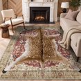 thumbnail image 5 of GENIMO 2'x3' Area Rug for Entryway, Machine Washable Non Slip Low Pile Indoor Door Mat for Front Door Kitchen Bathroom, Contemporary Animal Print, Dusty Red, 5 of 7