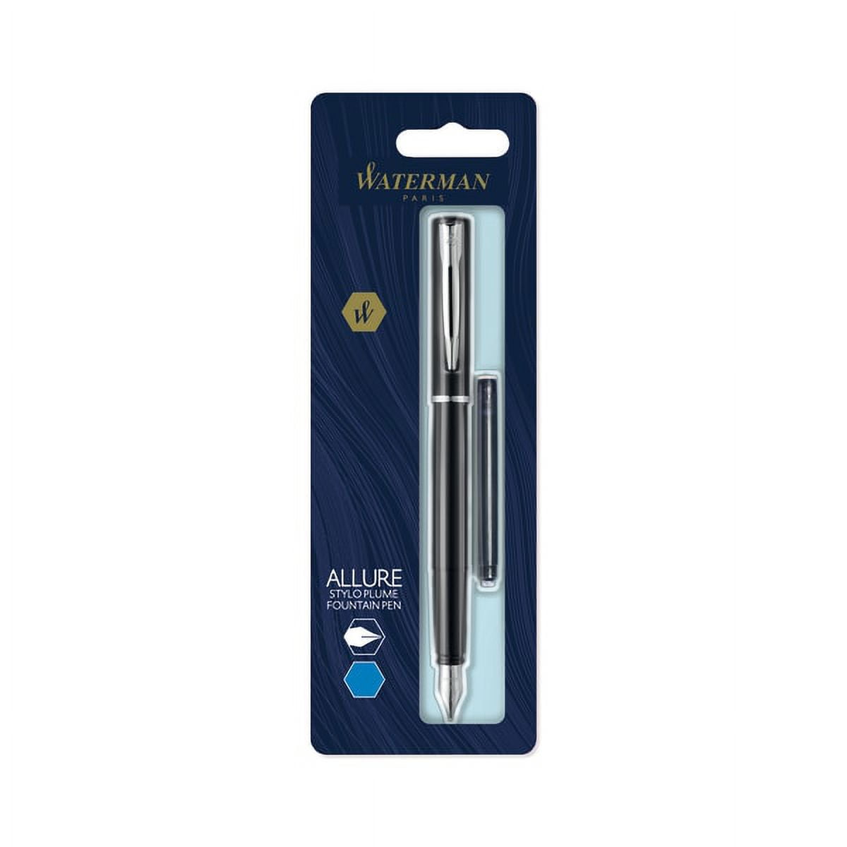 Waterman® Allure Fountain Pen, Fine Point, 0.5 mm, Chrome Barrel