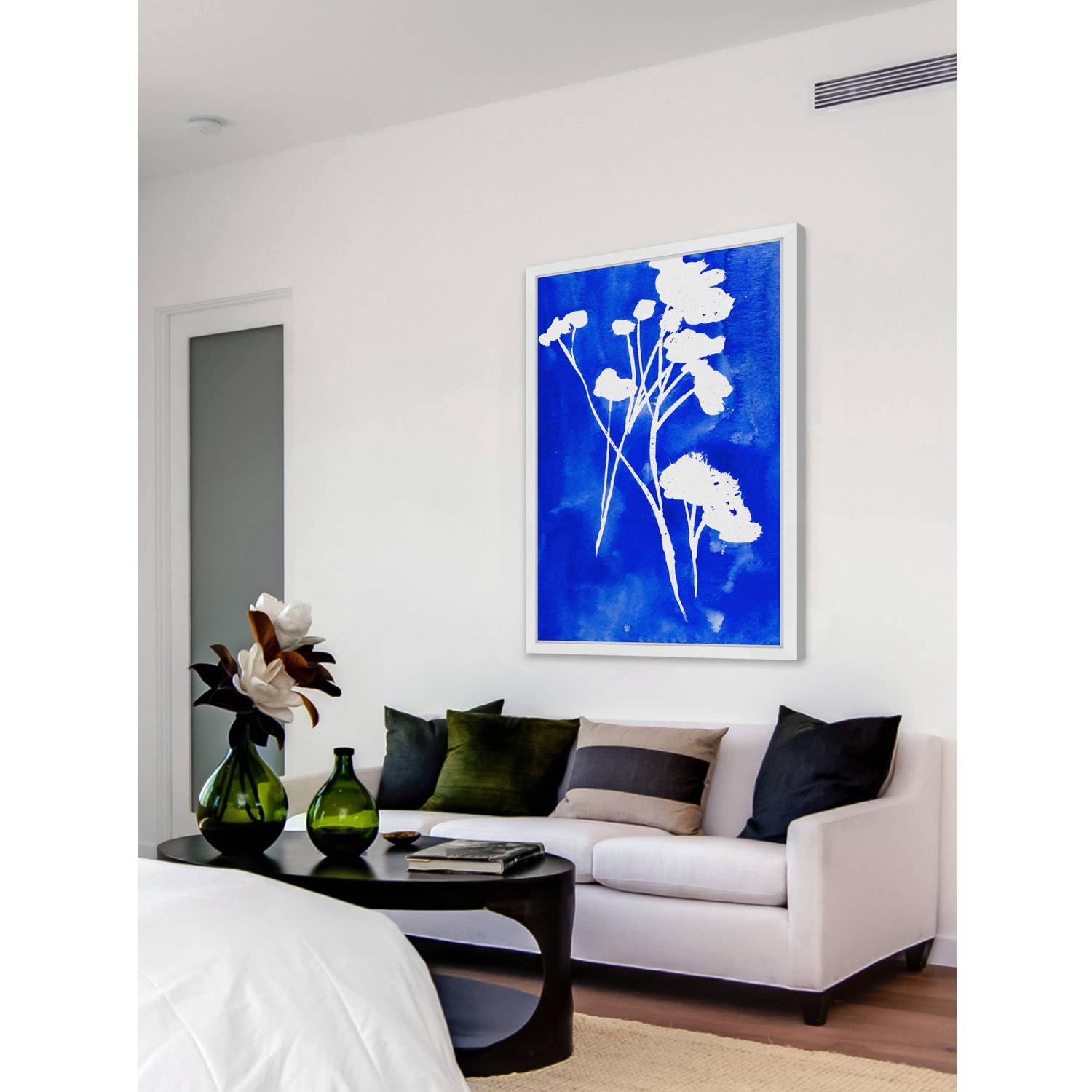 "Cyan Watercolor" Framed Painting Print