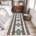 thumbnail image 4 of 2'x6' Rug Runners for Hallways Kitchen, Turquoise Red Boho Non Slip Entryway Beside Floor Carpet Runner, Southwestern Ethnic Aztec Retro Geometric Laundry Room Bedroom Throw Rugs Mat for Family Pet, 4 of 8