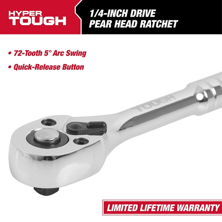 Hyper Tough 1/4 inch Pear Head Ratchet Wrench - Walmart.com