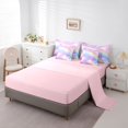 thumbnail image 4 of Manfei Dreamy Rainbow Twin Bedding, Glitter Galaxy Stars Bedding Comforter Set, Pastel, Pink Reversible, 7 Pieces, 4 of 6
