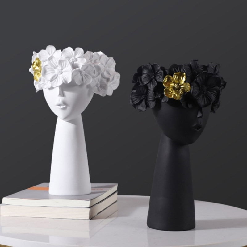 Cute Girl Flower Pots Mold Epoxy Resin Molds Pen Holder Candle Holder Cement Planter Silicone Mould Home Decorations