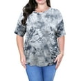 thumbnail image 5 of Sewify Women's Plus Size Tops Summer Short Sleeve Fashion Tie Dye T-Shirts Loose Fit Crew Neck Blouses, 3X, 5 of 7
