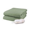 thumbnail image 1 of Biddeford Comfort Knit Fleece Electric Heated Warming Throw Blanket Sage Green, 1 of 3