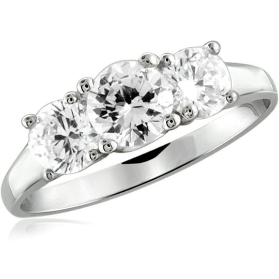 Diamonice 0.925 Sterling Silver 1.75 Carat White Cubic Zirconia Ring for Women | Cubic Zirconias for Everyday Womens Wear