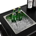thumbnail image 5 of Outdoor Bar Table With Lockable Wheels, Steel Top & Wicker Cabinet Ideal For Garden, Poolside & Backyard Entertaining, 5 of 8