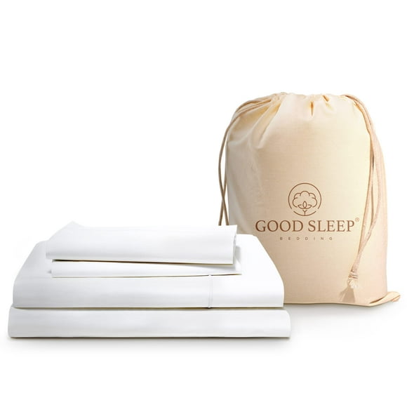 Draps de Lit 100 % Coton Égyptien, Draps Rafraîchissants Extra Longs 1000 TC, Ensemble de Draps Simple TG Blanc 4 Pcs, Draps Simple TG Doux à Poche Profonde de 16 Pouces f