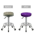 thumbnail image 5 of Balery Purple Glitter Velvet Round Bar Chair Cushion Cover Adjustable, Protects From Scratches And Stains, Soft & Washable Ideal For Wooden And Metal Stools - 13 Inch, 5 of 7