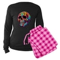 thumbnail image 5 of CafePress - Vibrant Melting Skull - Women's Long Sleeve Dark Pajamas, 5 of 7