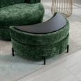 thumbnail image 4 of Aukfa 33" Storage Ottoman, Convertible Bench, Side Table for Living Room, Half Moon Shape, Green, 4 of 8