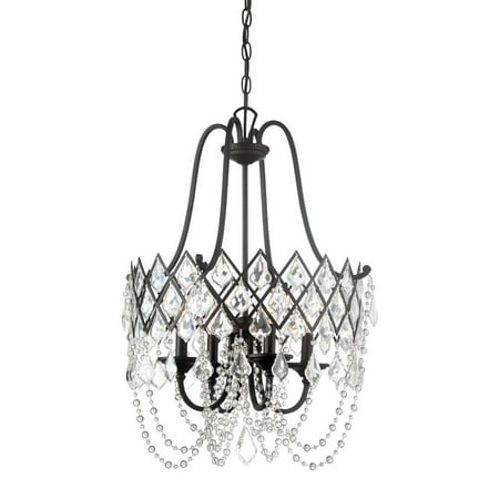 

Designers Fountain 90331-VB Ravina - Four Light Pendant Vintage Bronze Finish with Faceted Crystal