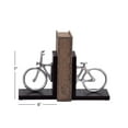 thumbnail image 4 of DecMode 6" Bike Silver Wood Bookends (Set of 2), 4 of 11