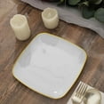thumbnail image 4 of Efavormart 10 Pack | 7" White With Gold Rim Square Plastic Dessert Party Plates, Disposable Appetizer Salad Plates, 4 of 11