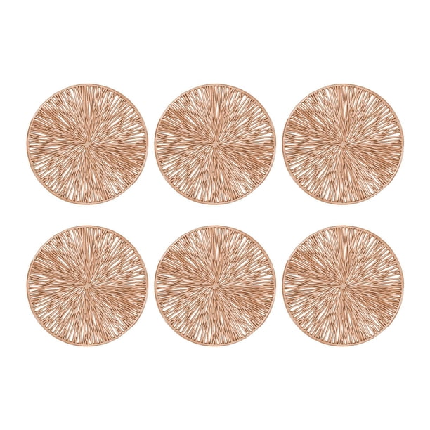 Posavasos de PVC reutilizables resistentes al calor para decoración del hogar, 6 unidades Oro rosa