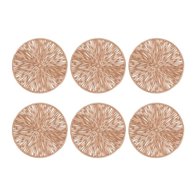 Posavasos de PVC reutilizables resistentes al calor para decoración del hogar, 6 unidades Oro rosa