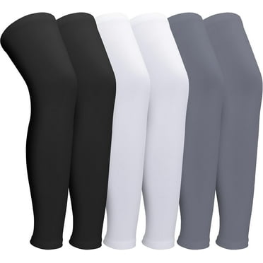 3 Pairs Leg Sleeves,Full Length Leg Compression Sleeve,Sports Leg Knee Sleeve with Anti Slip Silicone Strips,UV Protect Long Leg Sleeves for Men Women Basketball Football Running