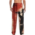 thumbnail image 3 of Picia Silhouette Trumpet Red Art Mens Soft Woven Cotton Elastic Waistband Sleep Pajama Pant Lounge Sleep Pant With Pockets And Drawstring-Large, 3 of 9