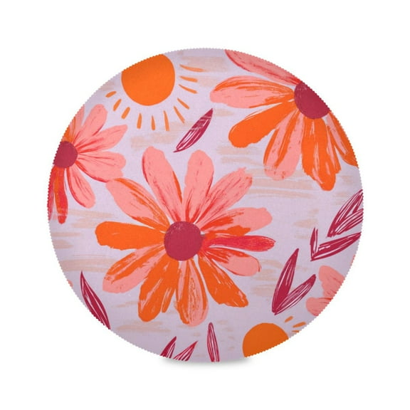 Round Placemat Heat Resistant & Wrinkle-Free Dining Table Decor Placemat For Home & Weddings Pattern Of An Flower