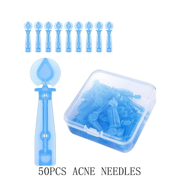 ACDANC Disposable Sterile Acne Needle - Effective Tool for Removing Acne & Blackheads, 50 Count Disposable Needles