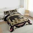 thumbnail image 3 of Manfei Wildlife Bear 2pcs Bedding Comforter Set for Boys Girls,Tribal Aztec Twin Comforter Sets,Retro Vintage Breathable Bedding Set,Lightweight Room Decor,Reversible, 3 of 8