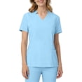 thumbnail image 4 of SDNall Women's Short Sleeve V-Neck Nursing Uniform, Comfortable Breathable Yoga Top, Solid Color Two Piece Set, 4 of 8