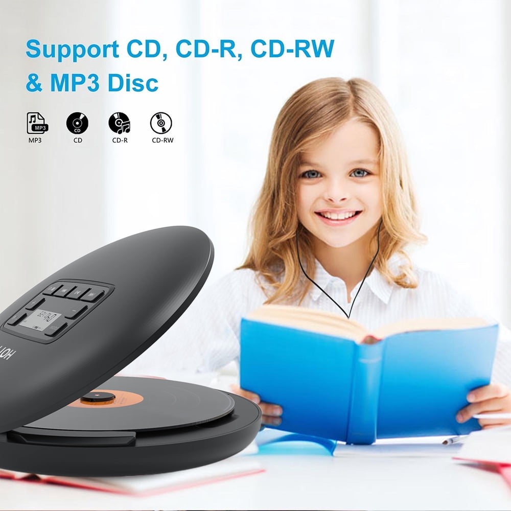 MEGICOT Portable CD Player with Backlight, Memory Feature, Anti-Skip, EQ, Compact Music CD Small CD Player for CD, MP3 CD, CD-R, CD-RW