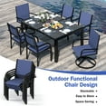 thumbnail image 6 of Patio Dining Set, Enyopro 7 Piece Outdoor Dining Set for 6, Patio Dining Furniture set with Swivel Textilence Chairs and Dining Table, for Garden Patio Backyard, Blue, 6 of 8