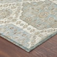 thumbnail image 3 of Addison Rugs Chantille Indoor/Outdoor Traditional Damask Ivory Machine Washable Round Rug, 8' x 8', 3 of 7