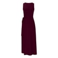 thumbnail image 4 of Cameland Mode Women Robe Longue d'Été Décontractée Unie Col en V Sans Manches, 4 of 6
