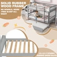thumbnail image 6 of SESSLIFE Twin Over Twin Bunk Bed with Trundle, Wood Convertible Bunk Bed Frame with Guardrails and Ladder, No Box Spring Needed, Space-Saving Bunk Bed for Bedroom, Dorm, Guest Room, Grey, 6 of 9