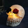 thumbnail image 3 of Halloween Glowing Resin Ornament - Scary Skeleton Prop - LED Lights - For Party, Home Desktop Decoration, 3 of 3