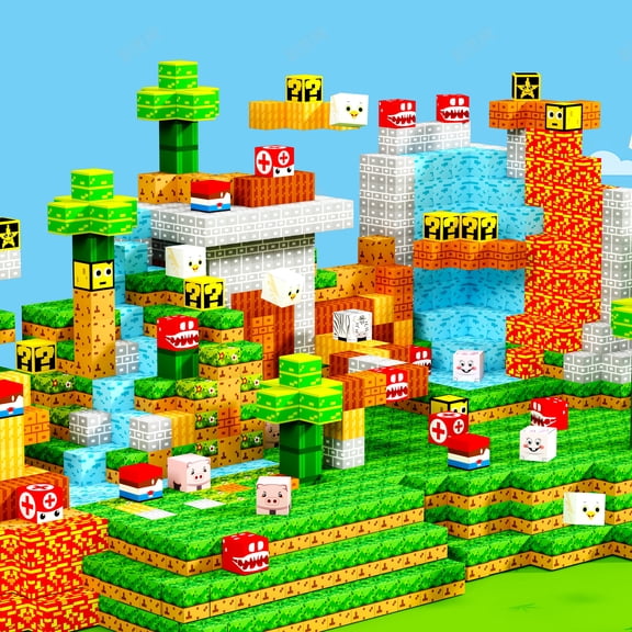 80pcs Magnetic Building Blocks Set, Magnetic cubes for Educational DIY Construction Toys & Fun, Durable STEM Educational Toys for Youngsters, High-Quality ABS Material, Birthday Gift