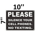 thumbnail image 4 of Please Silence Your Silent Cell Phones Sign (Black, Aluminium 7x10-Rust Free), 4 of 4