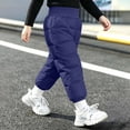 thumbnail image 5 of Toddler Boys Quilted Snow Pants Warm Elastic Waist Straight Leg Baggy Kids Winter Pants Navy 2-5 T, 5 of 6