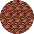thumbnail image 1 of Ahgly Company Indoor Round Patterned Cranberry Red Area Rugs, 5' Round, 1 of 6