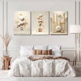 thumbnail image 3 of Modern Abstract Canvas Wall Art Golden Deer Ginkgo Leaf Luxury Foil Lines Wall Decor Pictures White Blue Orange Color Posters Prints Paintings for Living Room Bedroom（Only canvas）, 3 of 6