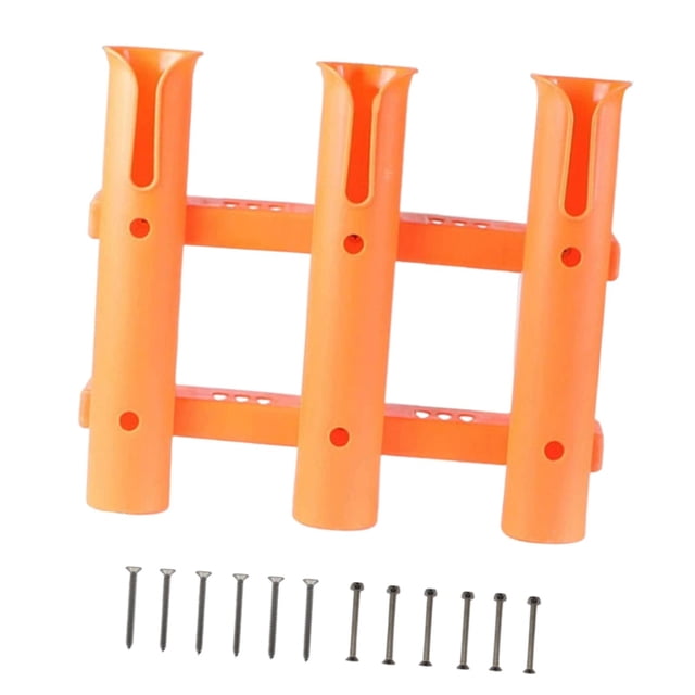 guohui 3 Tube Fishing Rod Holder Poles Rest Equipment Stand Gift Easy Setup Accessories orange