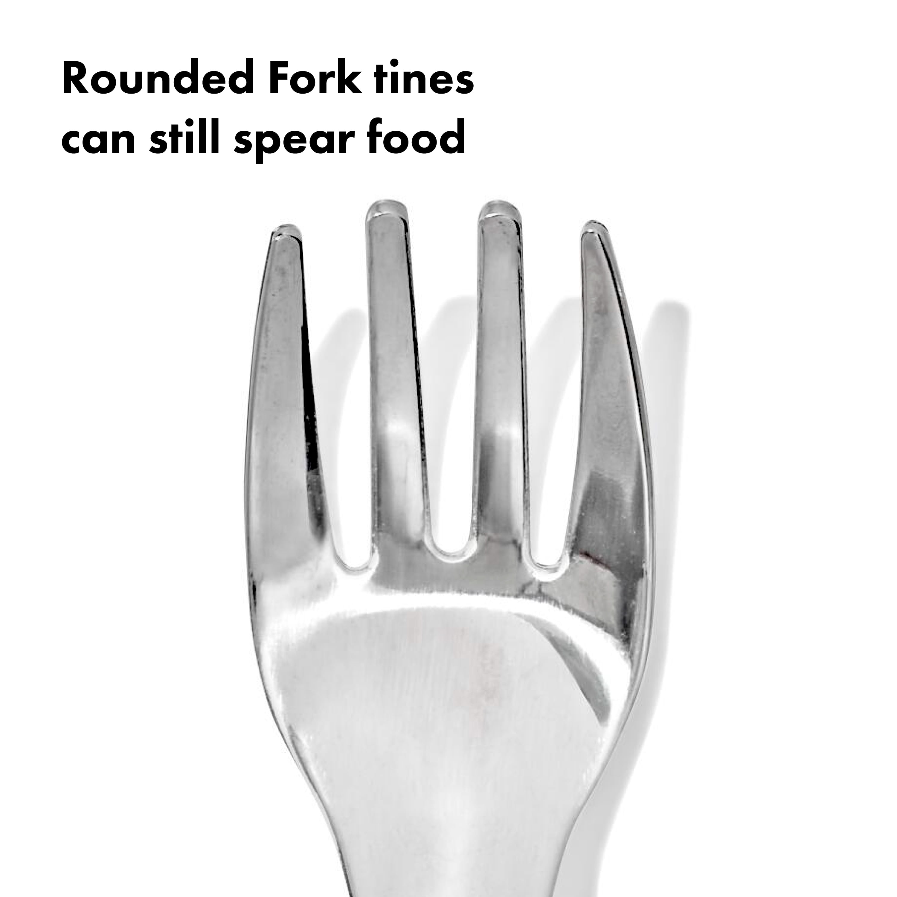 OXO Tot Toddler Stainless Steel Fork and Spoon 2-Piece Set, for 12+ Months, Opal