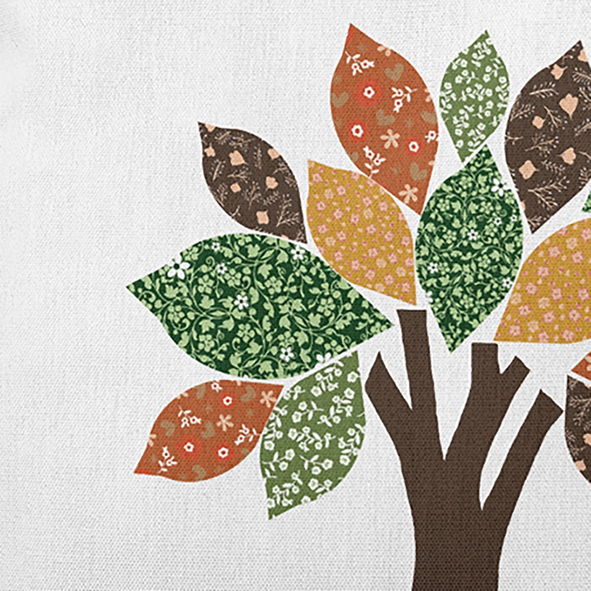 16" x 16" Simply Daisy Printed Quilt Tree Polyester Accent Pillow, Forest Green Qty 1