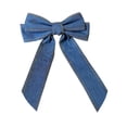 thumbnail image 1 of Korean Fashion Denim Blue Ribbon Bow Hair Clips For Girls Hairpin Sweet, 1 of 8