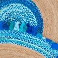 thumbnail image 4 of SAFAVIEH Cape Cod Susan Striped Area Rug, Turquoise/Natural, 4' x 4' Round, 4 of 8